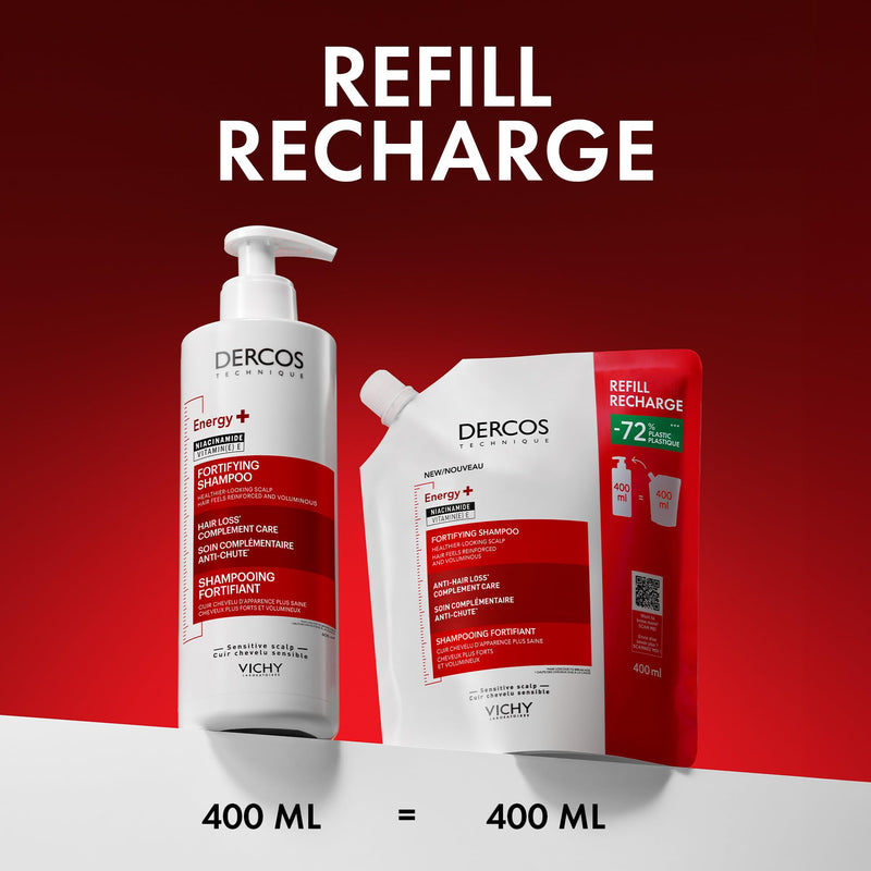 Vichy Dercos Energy+ Shampoo Refill, 400 mL