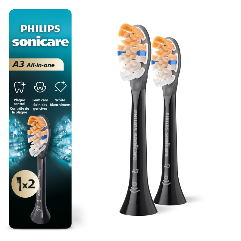 Philips Sonicare A3 All-in-One Brush Heads HX9092/95, Black, 2 Pack