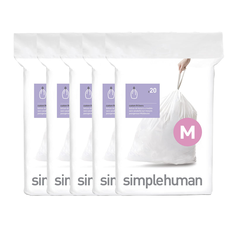 simplehuman Code M Trash Liners CW0173CP, 45 L, 100 Count