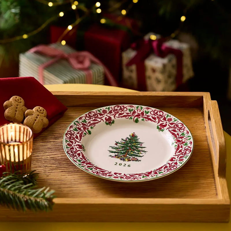 Spode - Christmas Tree Tartan - Annual Collector Plate 2026 | 8 in / 20.3 cm