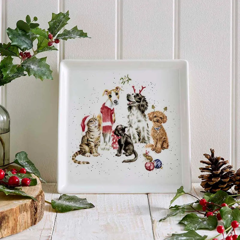 Royal Worcester - Wrendale Designs - SQUARE PLATE 9" (DOGS)