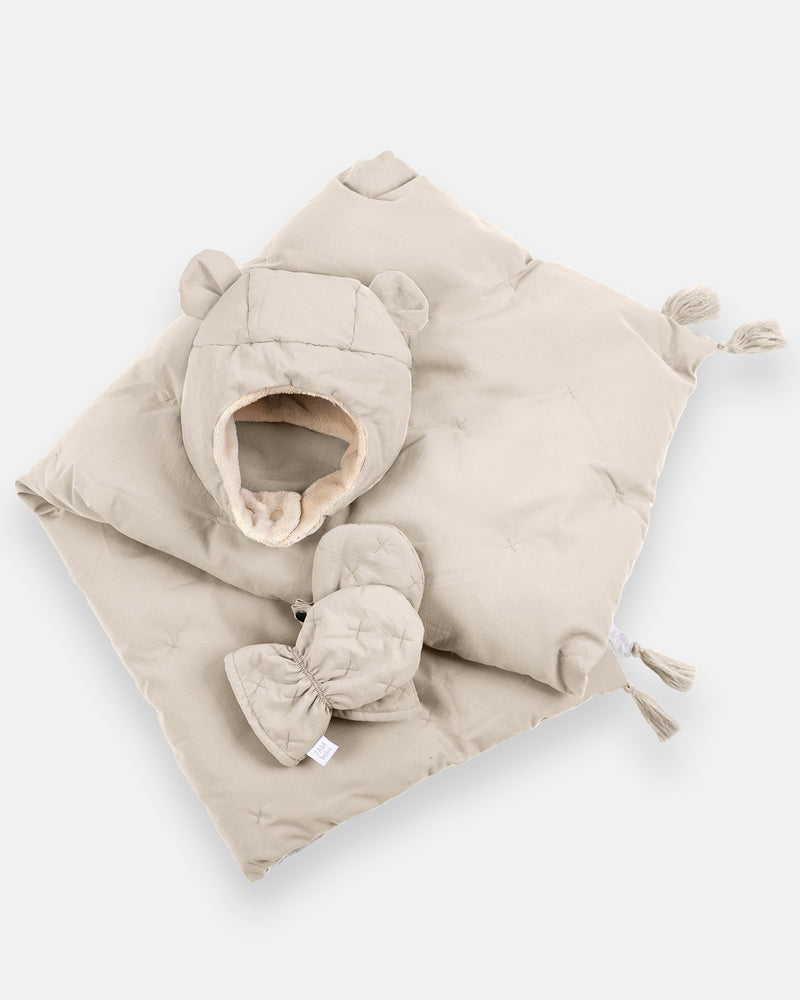7AM Enfant - Cub Set - Airy | Mitten, Hat & Blanket