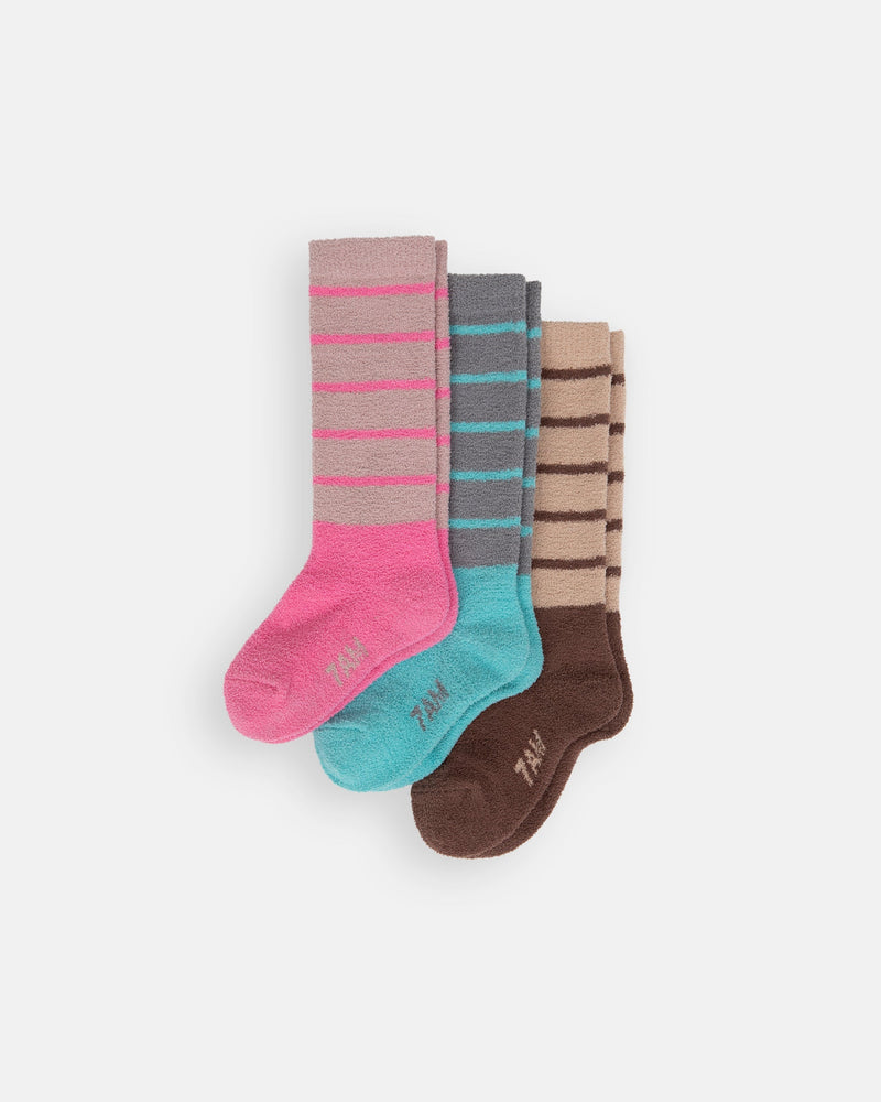 7AM - Long Striped Socks - Fuzzy