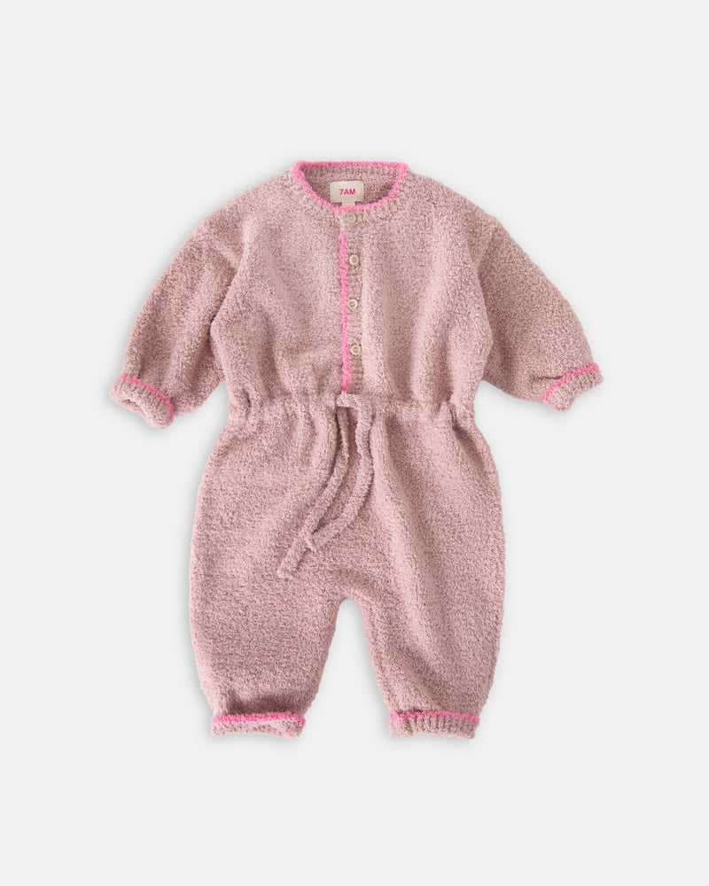 7AM - Boxy Long Sleeve Jumpsuit - Fuzzy
