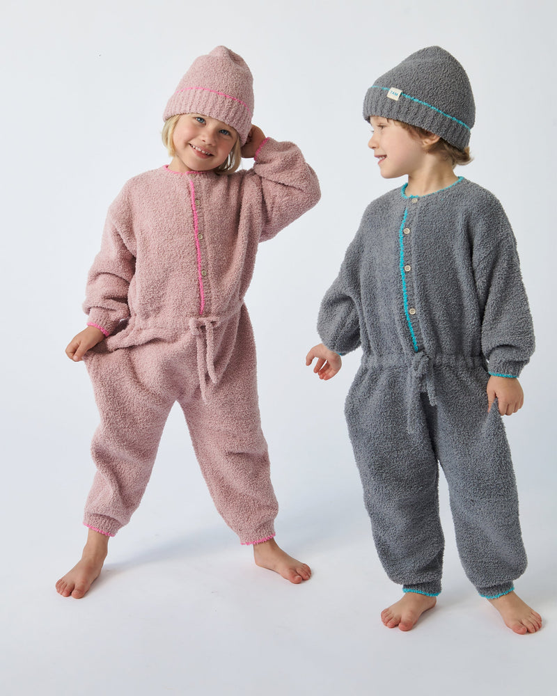 7AM - Boxy Long Sleeve Jumpsuit - Fuzzy