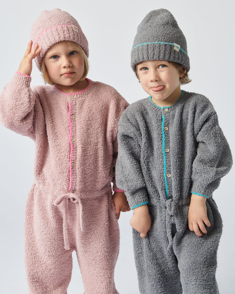 7AM - Boxy Long Sleeve Jumpsuit - Fuzzy