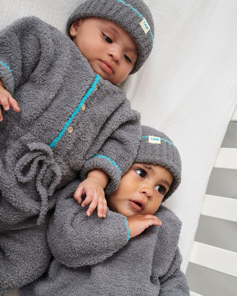 7AM - Boxy Long Sleeve Jumpsuit - Fuzzy
