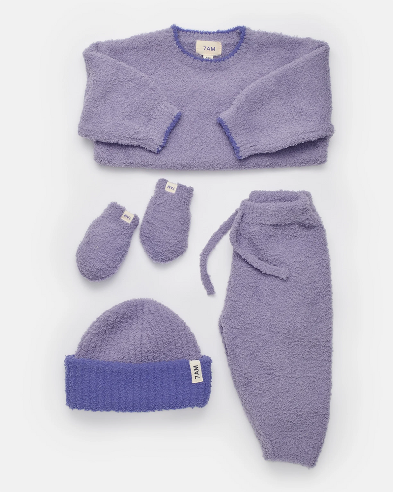 7AM - 2 - Tone Ribbed Beanie - Fuzzy