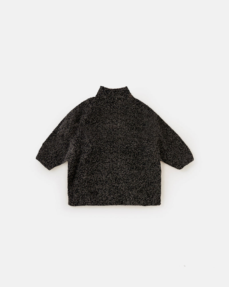 7AM - Boxy Mock Neck Sweater - Fuzzy