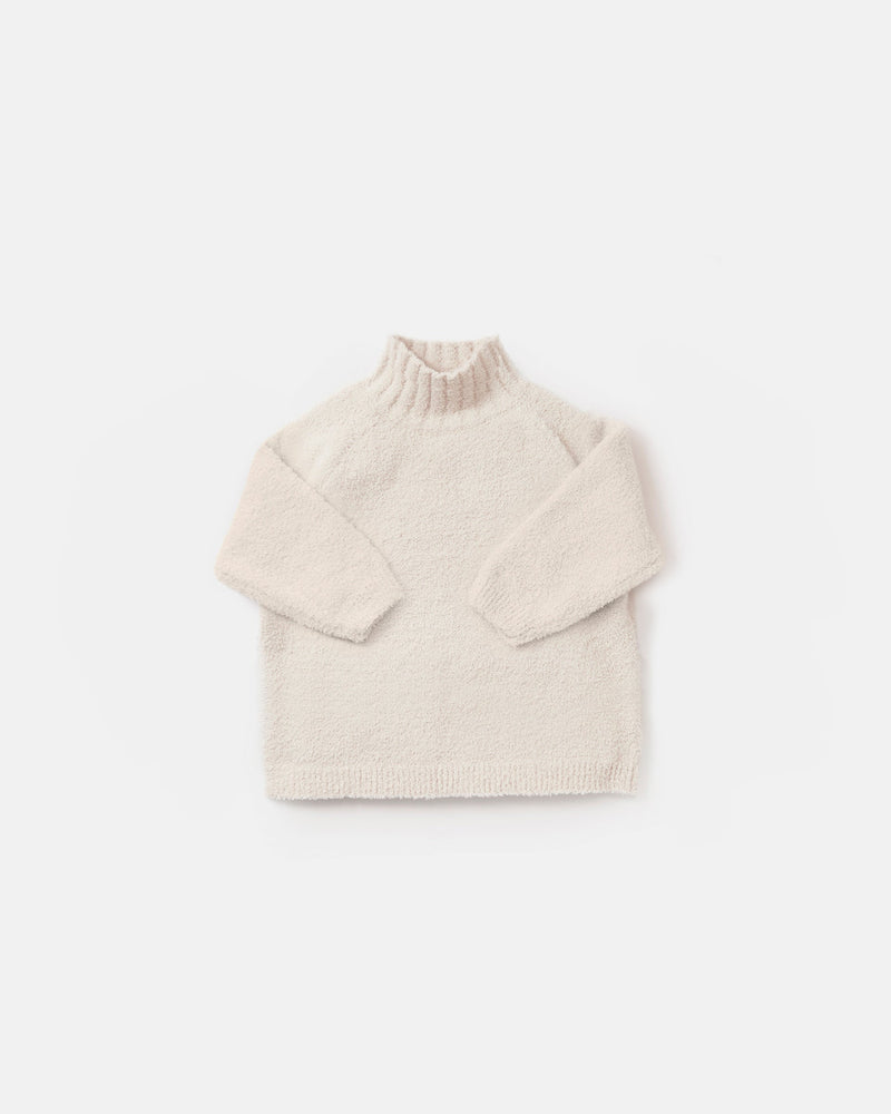 7AM - Boxy Mock Neck Sweater - Fuzzy