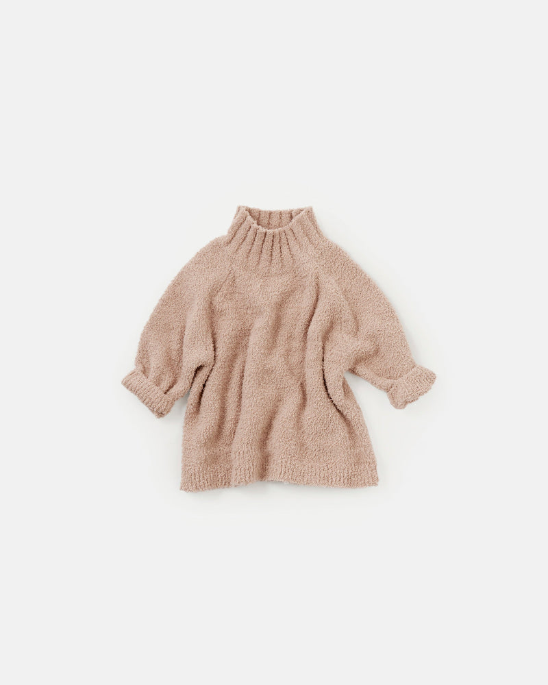 7AM - Boxy Mock Neck Sweater - Fuzzy