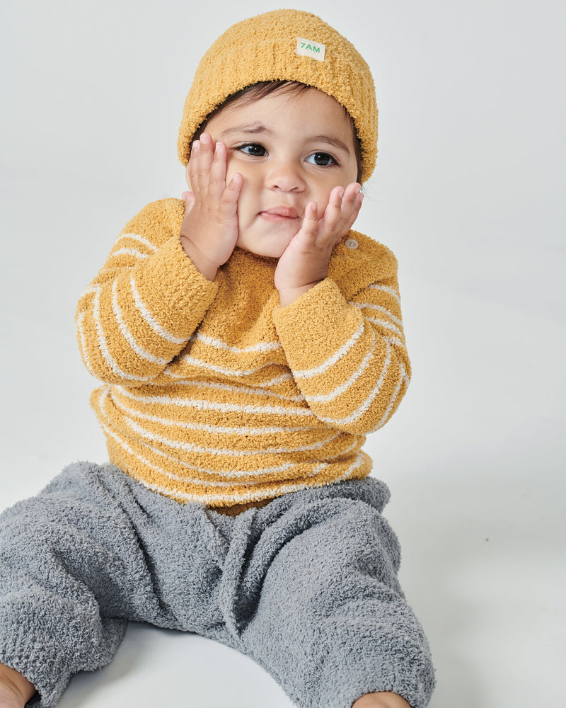 7AM - Long Sleeve Top Striped - Fuzzy