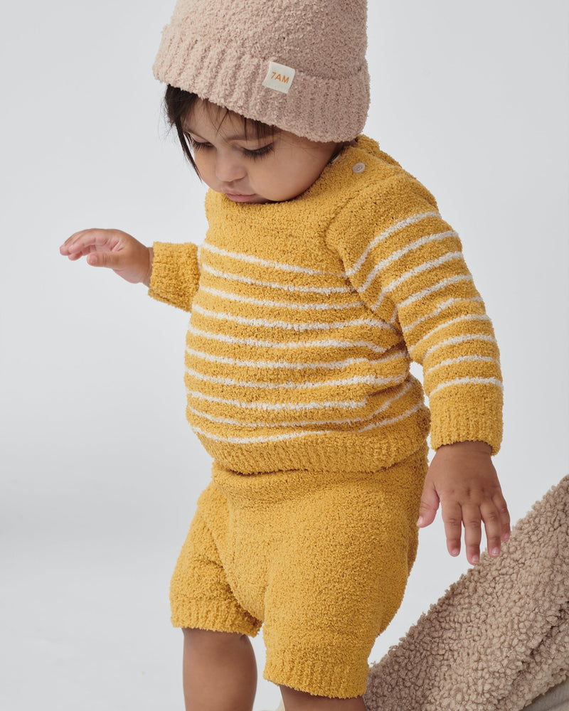 7AM - Long Sleeve Top Striped - Fuzzy