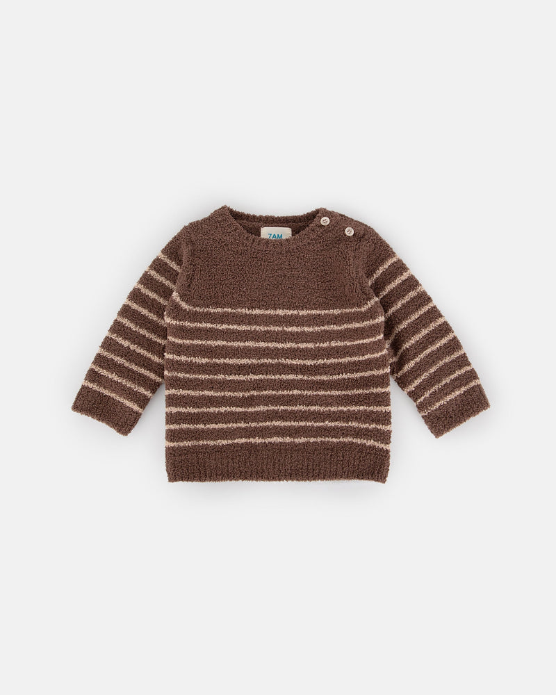 7AM - Long Sleeve Top Striped - Fuzzy