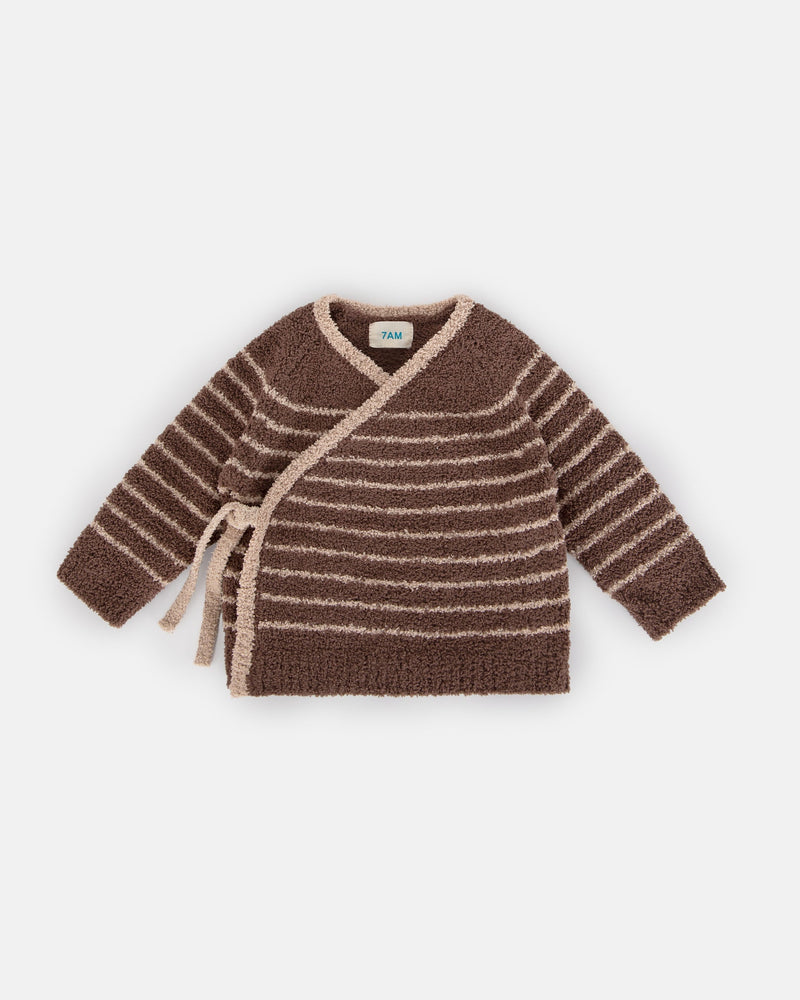 7AM - Wrap Top Striped - Fuzzy