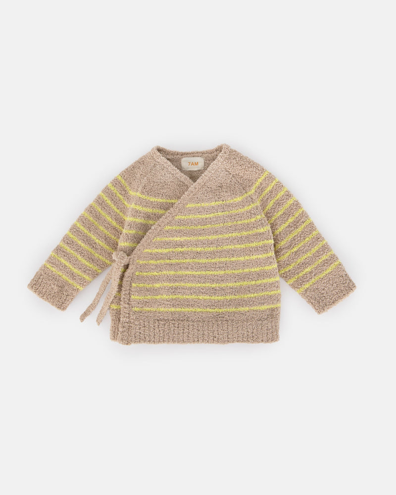 7AM - Wrap Top Striped - Fuzzy