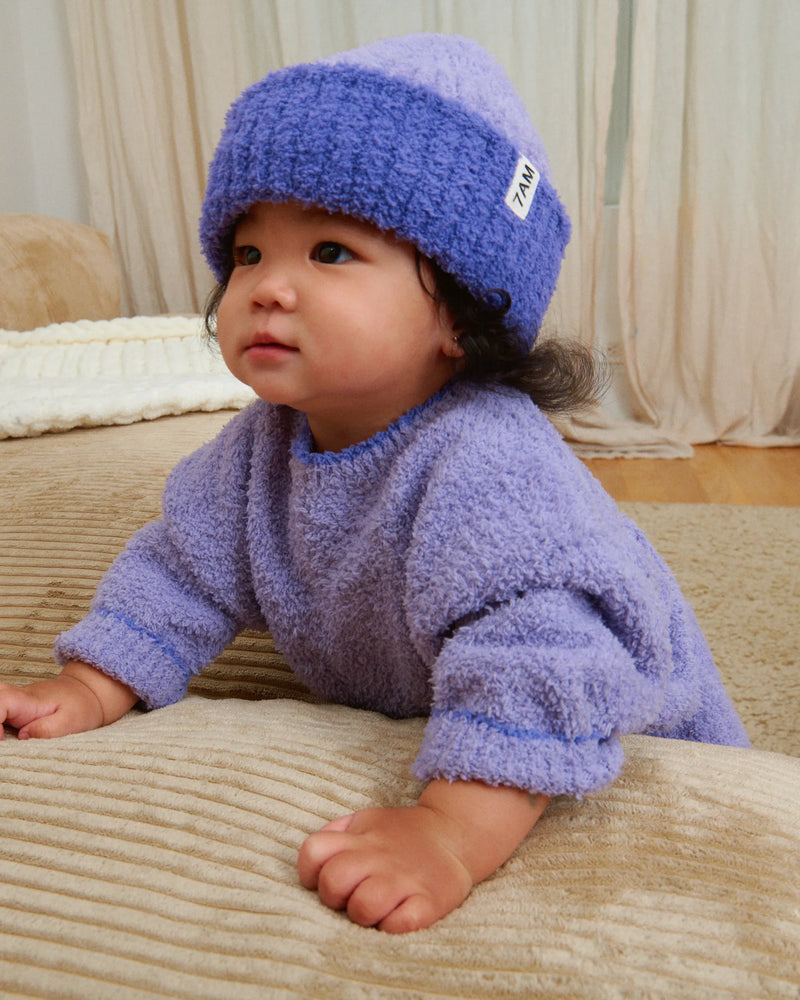 7AM - 2 - Tone Ribbed Beanie - Fuzzy
