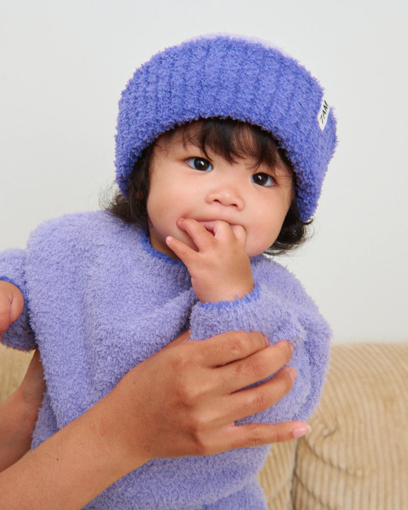 7AM - 2 - Tone Ribbed Beanie - Fuzzy