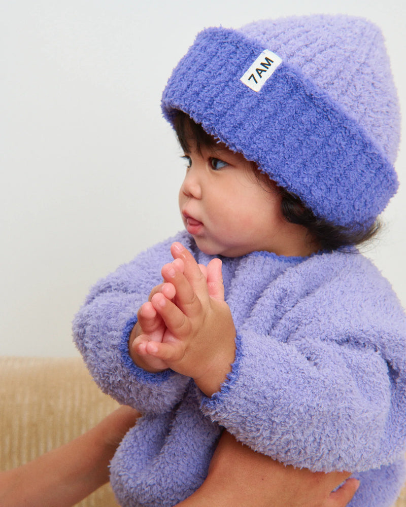 7AM - 2 - Tone Ribbed Beanie - Fuzzy