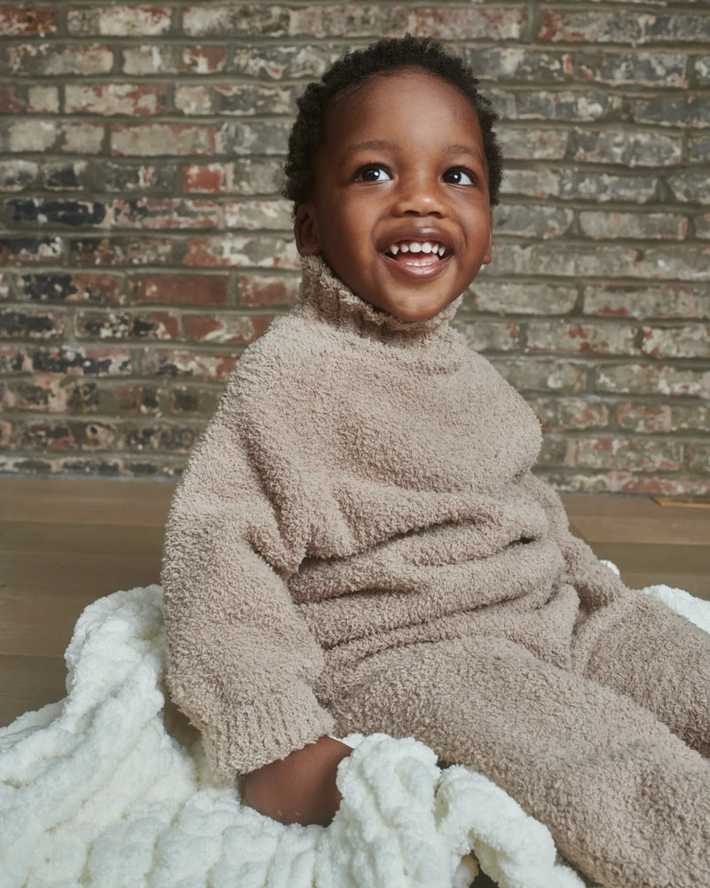 7AM - Boxy Mock Neck Sweater - Fuzzy