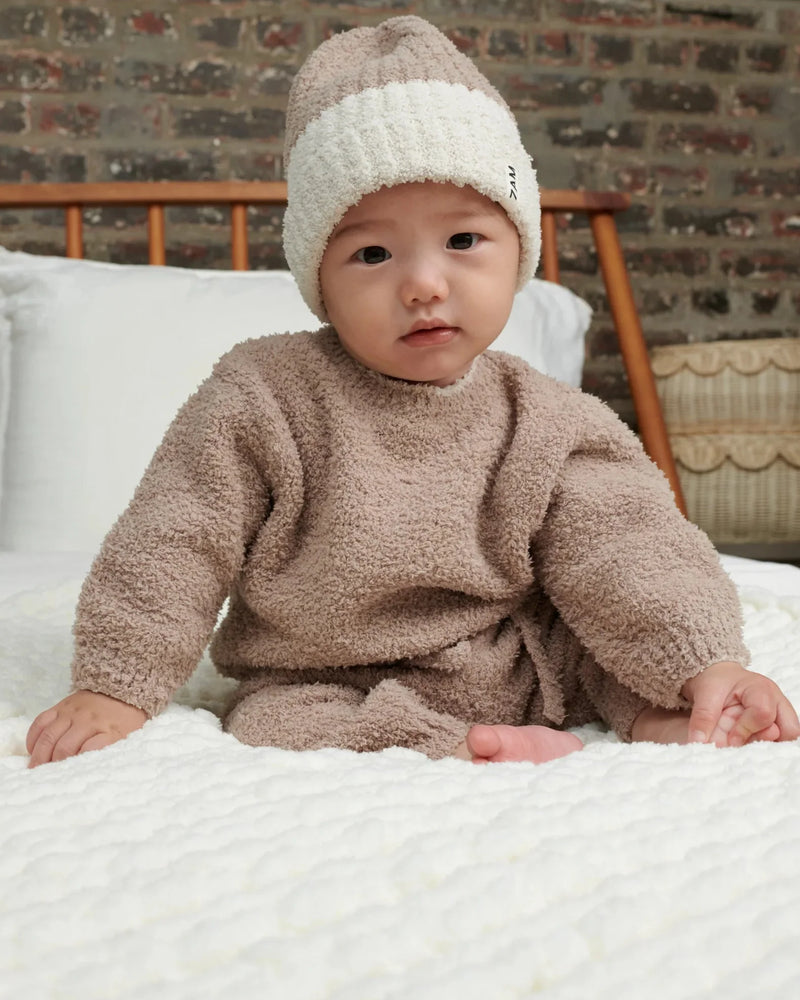7AM - 2 - Tone Ribbed Beanie - Fuzzy
