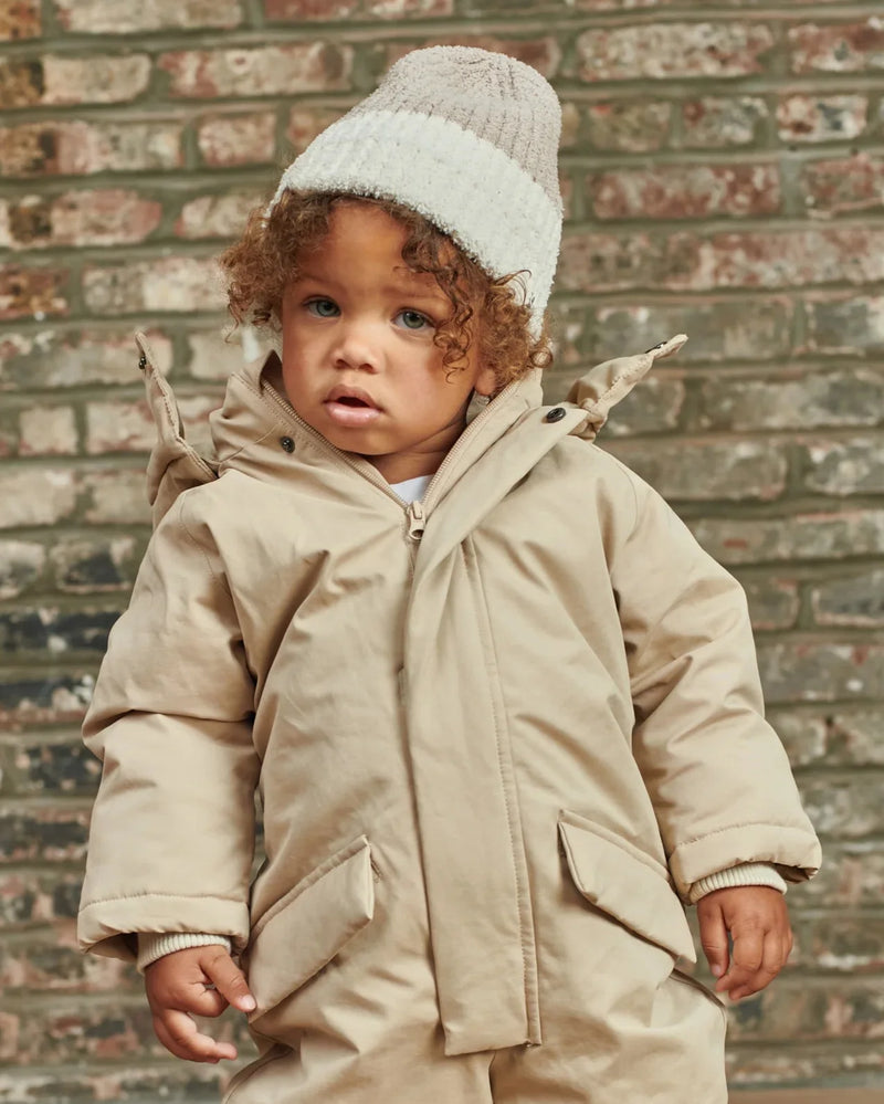 7AM - 2 - Tone Ribbed Beanie - Fuzzy