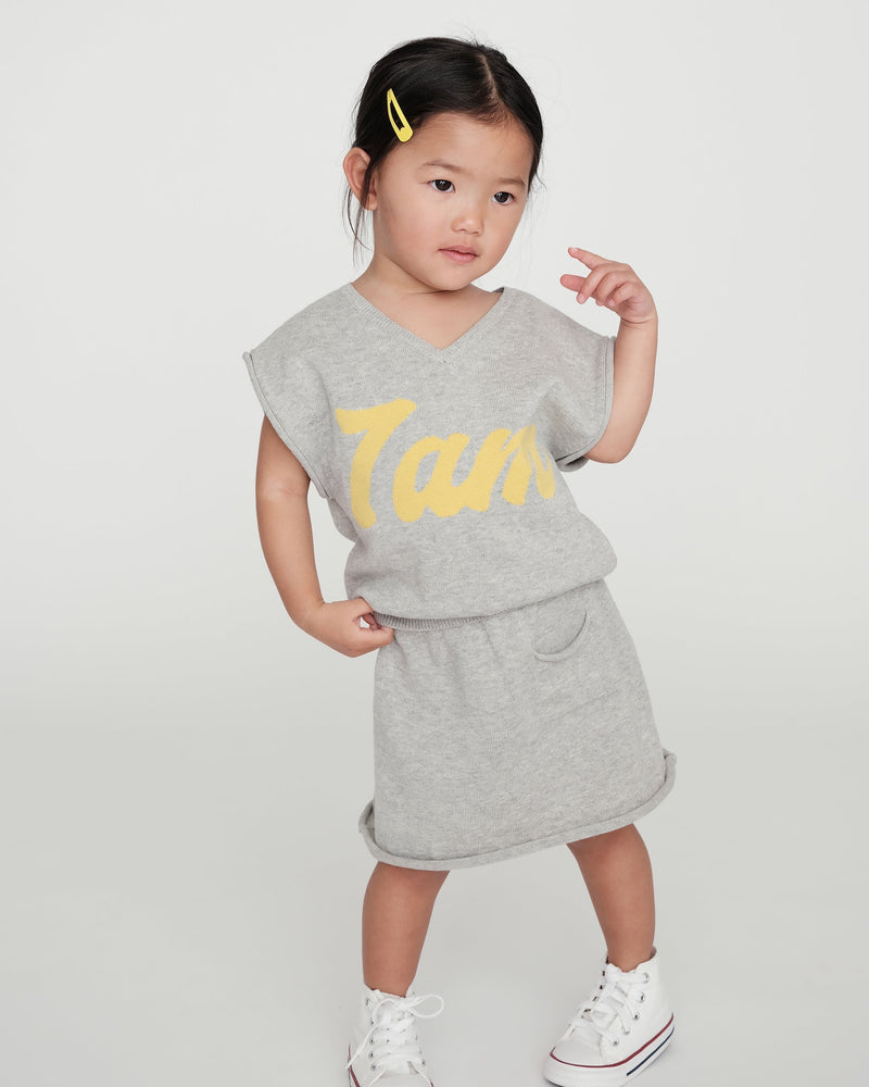 7AM Enfant - Gilet Col V Boxy Logo 7AM