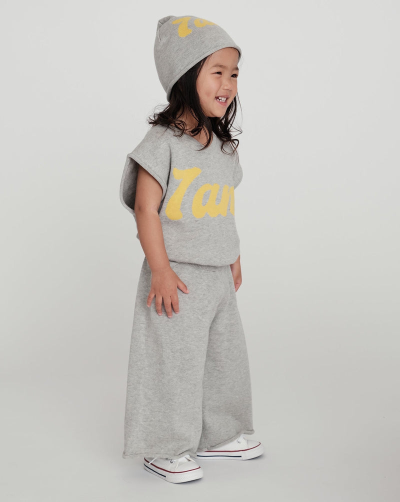 7AM Enfant - Gilet Col V Boxy Logo 7AM