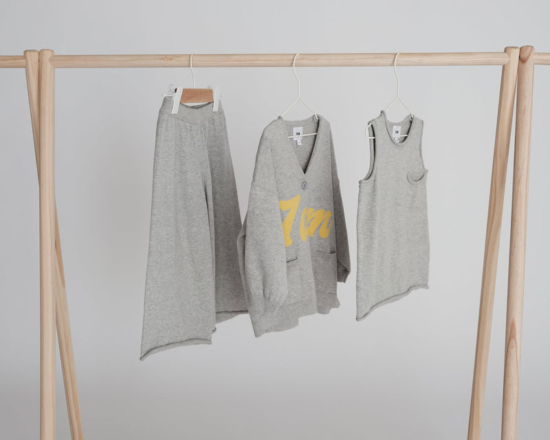 7AM - Logo Boxy Cotton Cardigan
