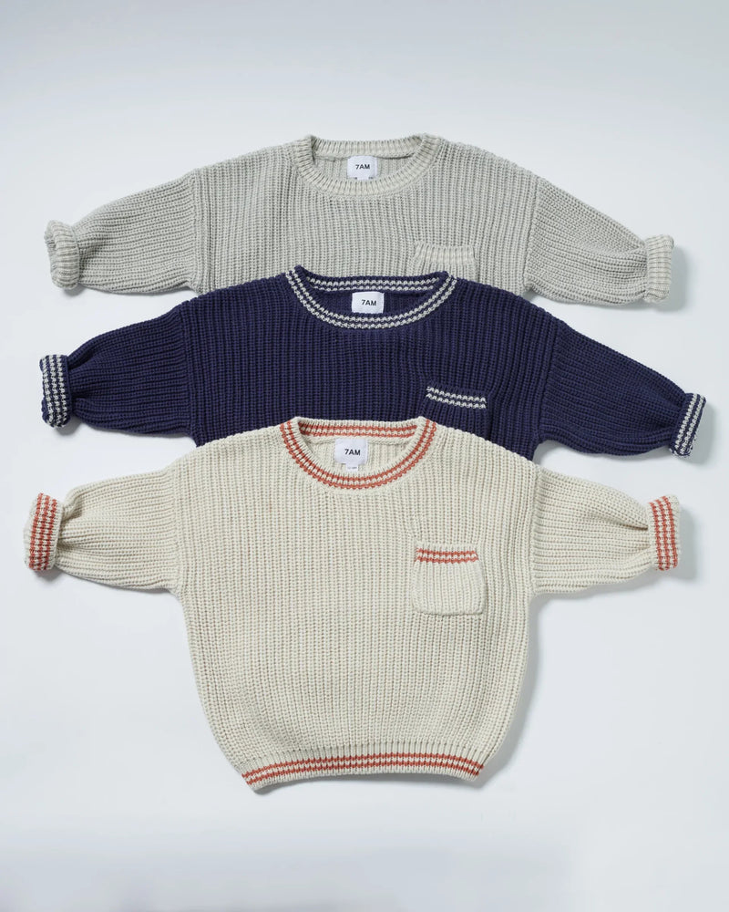 7AM - Boxy Sweater - Chunky Tennis
