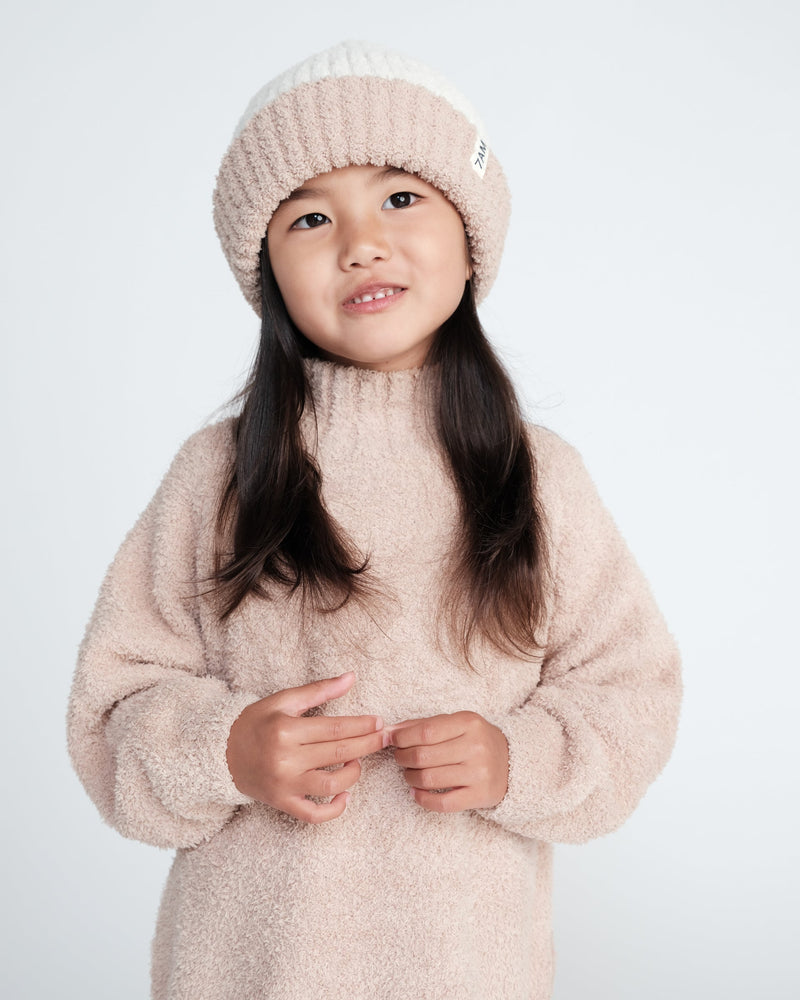 7AM - 2 - Tone Ribbed Beanie - Fuzzy