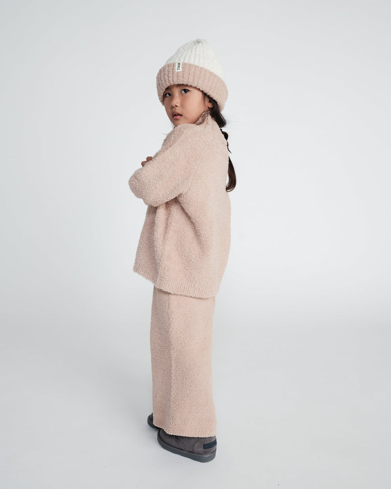 7AM - Boxy Mock Neck Sweater - Fuzzy