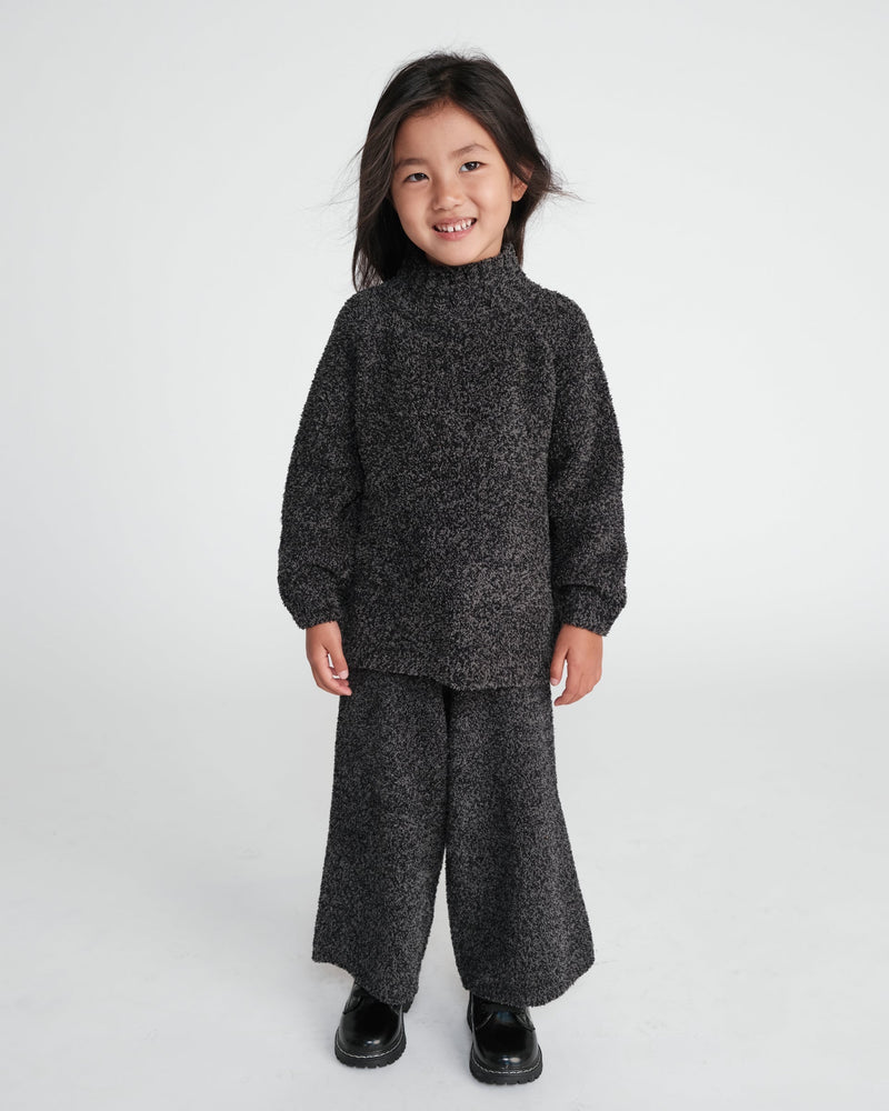 7AM - Boxy Mock Neck Sweater - Fuzzy