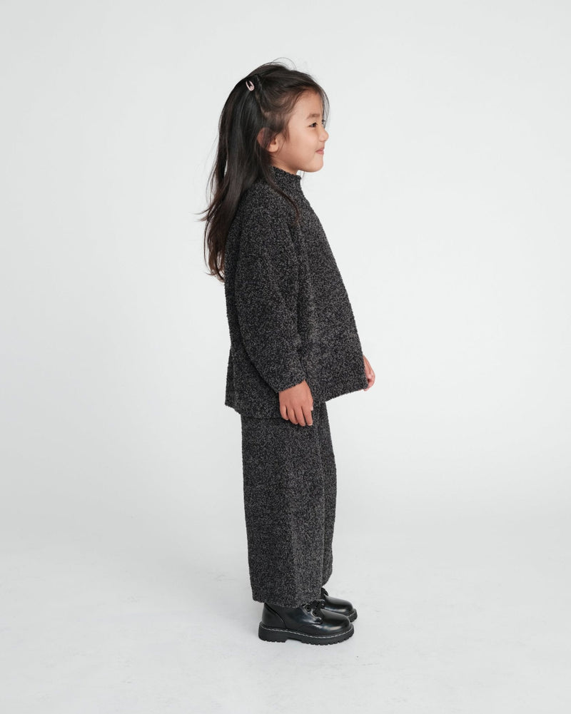 7AM - Boxy Mock Neck Sweater - Fuzzy
