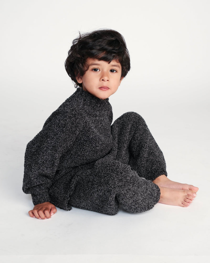 7AM - Boxy Mock Neck Sweater - Fuzzy