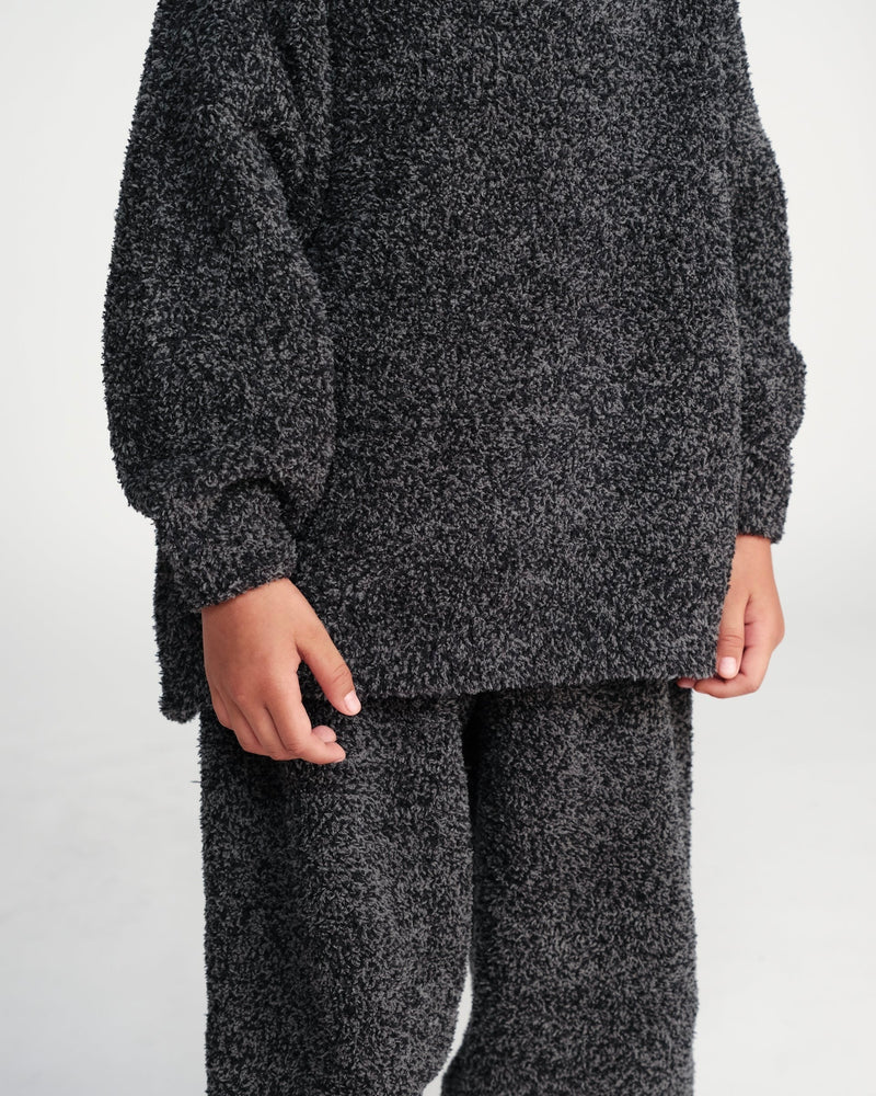 7AM - Boxy Mock Neck Sweater - Fuzzy