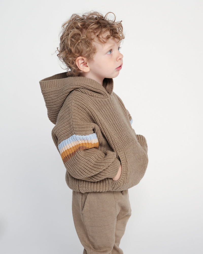 7AM - Hooded Boxy Sweater - Chunky