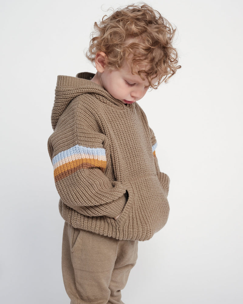 7AM - Hooded Boxy Sweater - Chunky