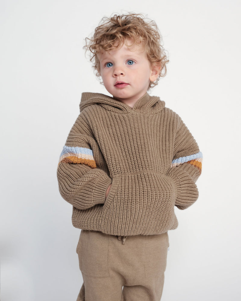 7AM - Hooded Boxy Sweater - Chunky