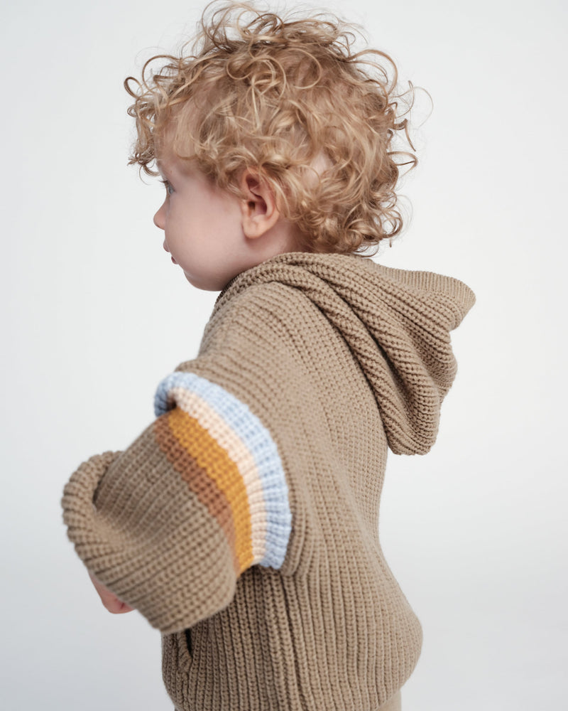 7AM - Hooded Boxy Sweater - Chunky