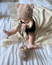 7AM - Baby Booties - Teddy | Teddy Plush Booties Cozy Soft Knit Infant Footwear Mother & Baby 0 - 6M