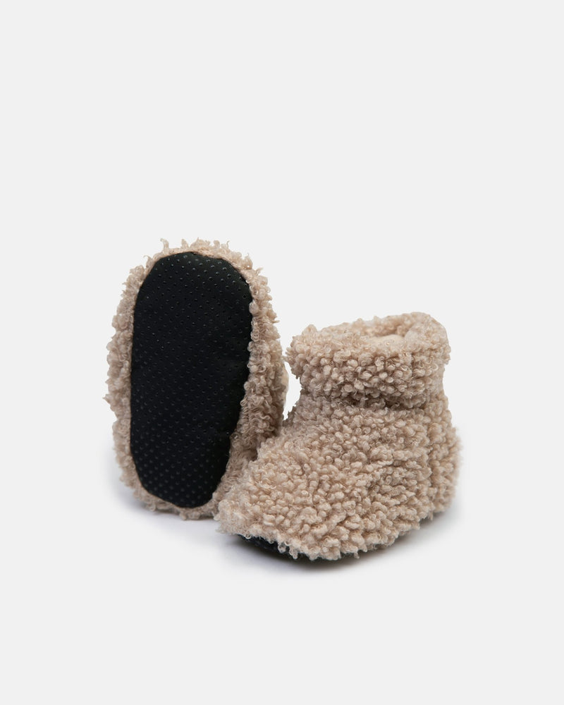 7AM - Baby Booties - Teddy | Teddy Plush Booties Cozy Soft Knit Infant Footwear Mother & Baby 0 - 6M