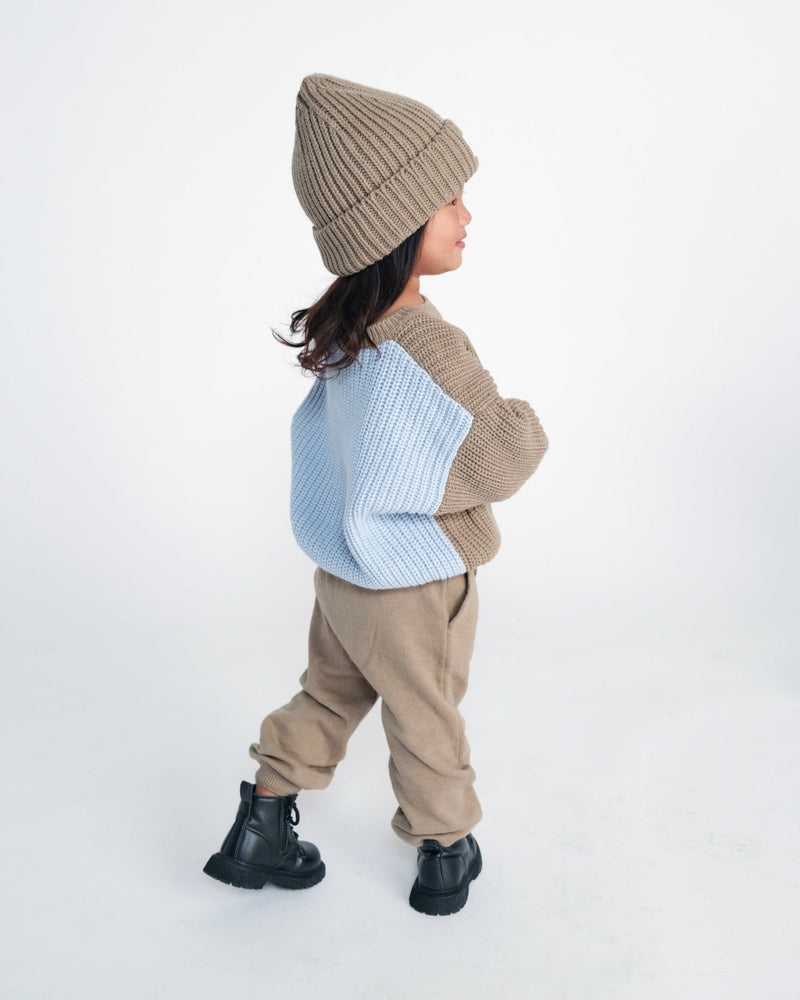 7AM - Beanie - Chunky Mother & Baby Ash Rose 0 - 6M