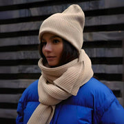 7AM - Beanie - Chunky Mother & Baby Ash Rose 0 - 6M