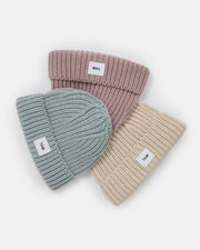 7AM - Beanie - Chunky Mother & Baby Ash Rose 0 - 6M