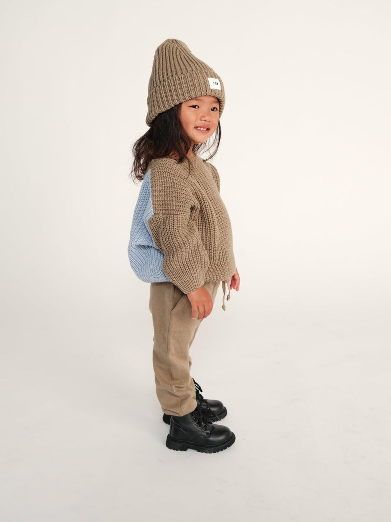 7AM - Beanie - Chunky Mother & Baby Ash Rose 0 - 6M