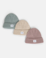 7AM - Beanie - Chunky Mother & Baby Ash Rose 0 - 6M