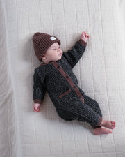 7AM - Beanie - Chunky Mother & Baby Ash Rose 0 - 6M