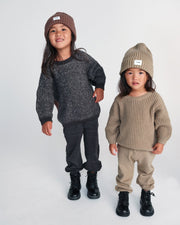 7AM - Beanie - Chunky Mother & Baby Ash Rose 0 - 6M