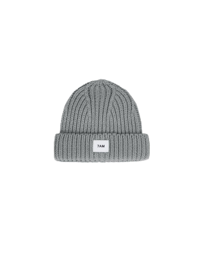 7AM - Beanie - Chunky Mother & Baby Heather Grey 0 - 6M
